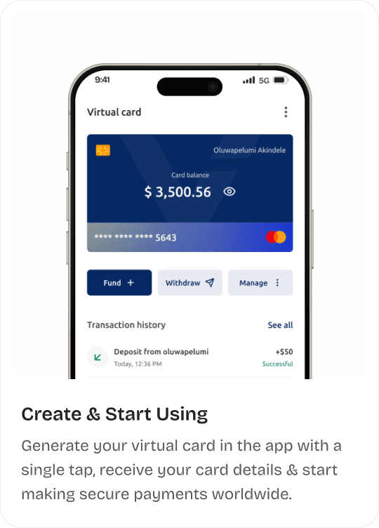 Get your virtual cards from Vepay