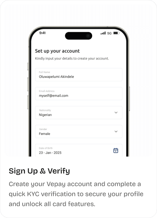 Get your virtual cards from Vepay